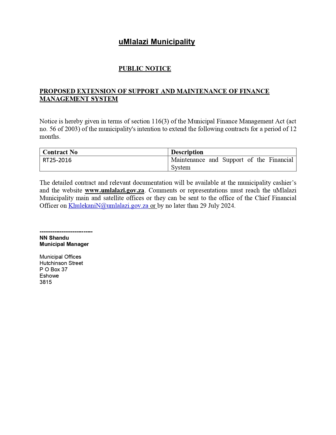 Public Notice